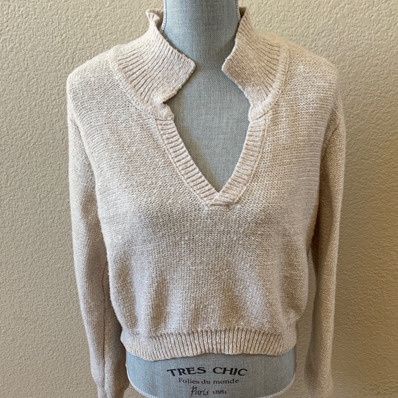 Madden NYC Cream V-Neck Sweater - Picture 1 of 9